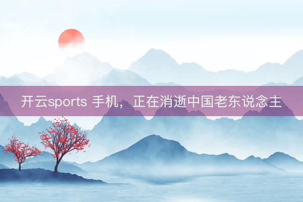 开云sports 手机，正在消逝中国老东说念主