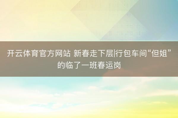 开云体育官方网站 新春走下层|行包车间“但姐”的临了一班春运岗