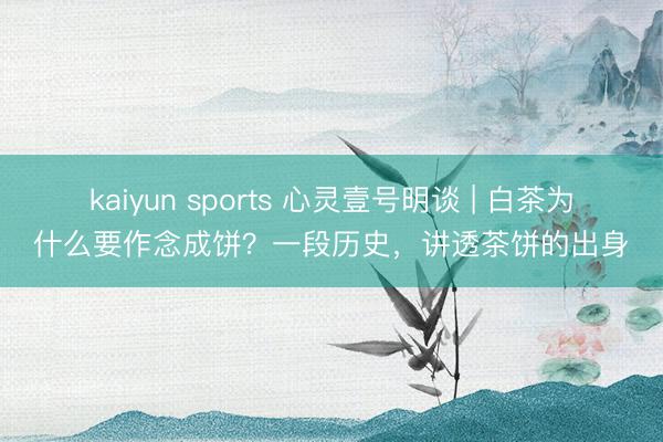 kaiyun sports 心灵壹号明谈 | 白茶为什么要作念成饼？一段历史，讲透茶饼的出身