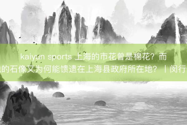 kaiyun sports 上海的市花曾是棉花？而她的石像又为何能馈遗在上海县政府所在地？丨闵行情
