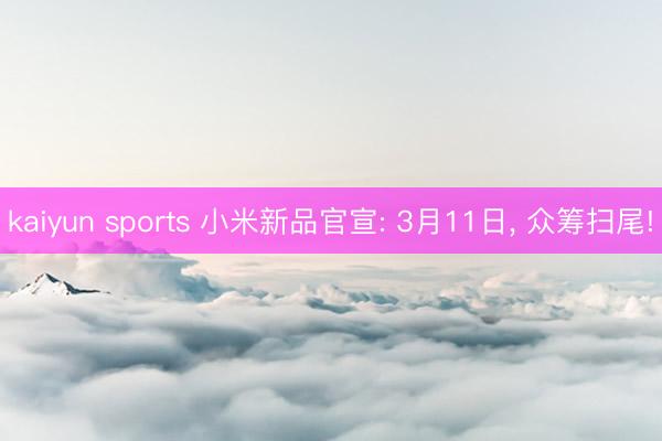 kaiyun sports 小米新品官宣: 3月11日， 众筹扫尾!